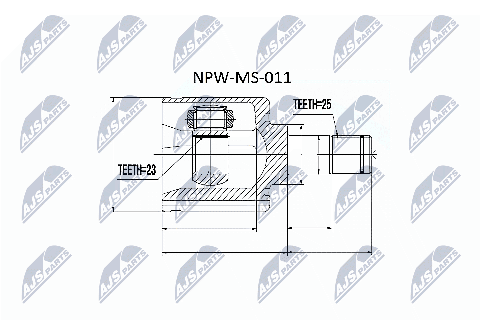 jungčių komplektas, kardaninis velenas - NPW-MS-011 NTY