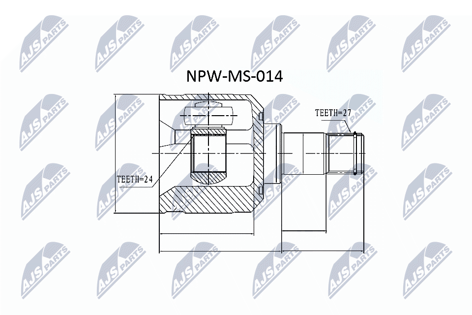 Шарнирный комплект, приводной вал - NPW-MS-014 NTY