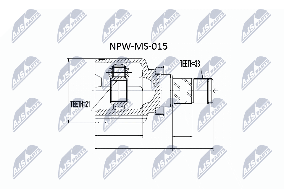 Шарнирный комплект, приводной вал - NPW-MS-015 NTY