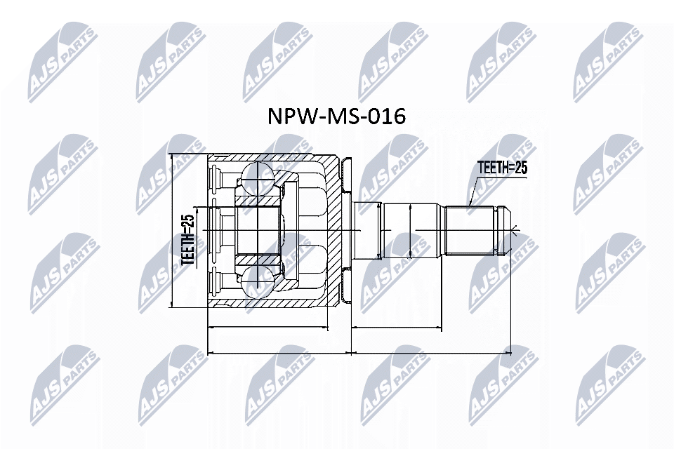Gelenksatz, Antriebswelle - NPW-MS-016 NTY