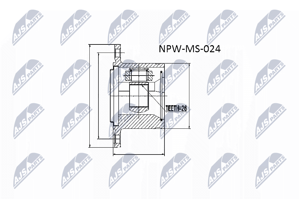 Шарнирный комплект, приводной вал - NPW-MS-024 NTY