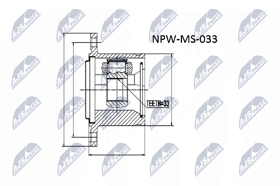 Шарнирный комплект, приводной вал - NPW-MS-033 NTY