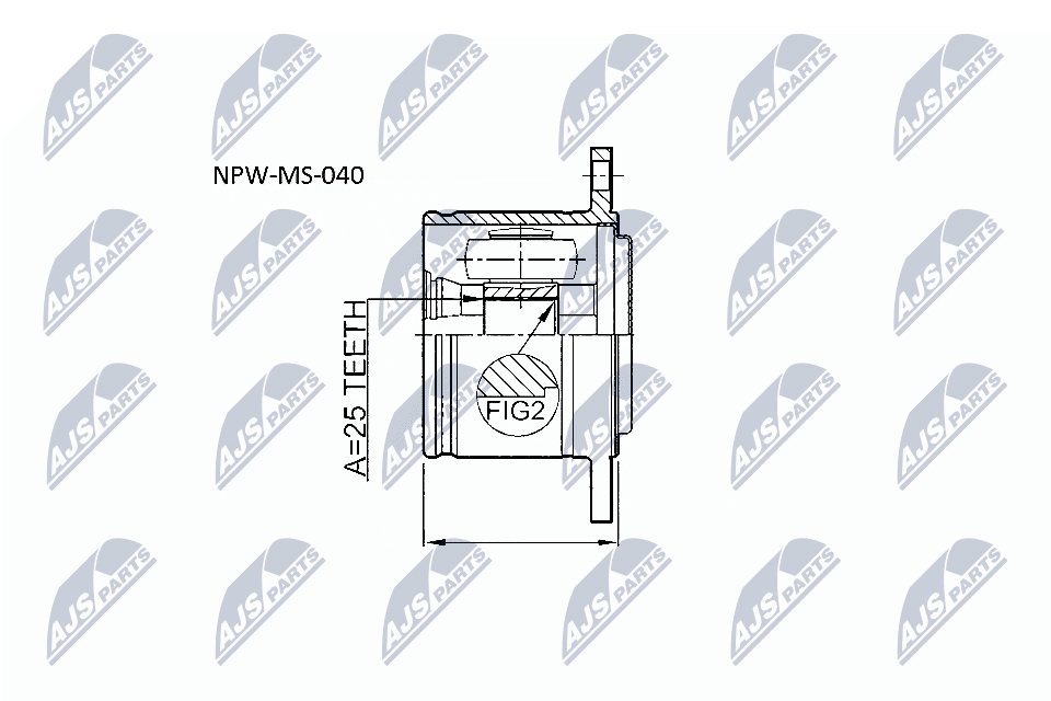 Шарнирный комплект, приводной вал - NPW-MS-040 NTY