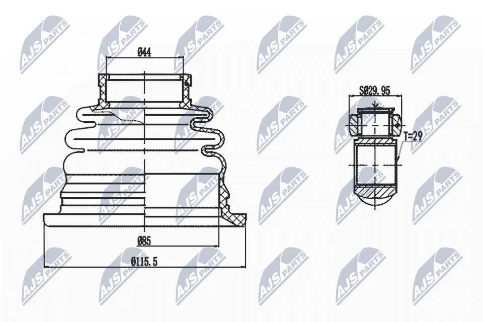 Gelenksatz, Antriebswelle - NPW-MS-041 NTY