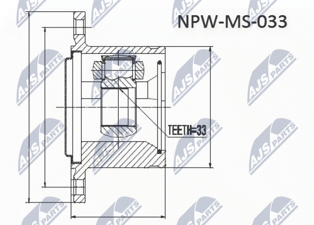 Gelenksatz, Antriebswelle - NPW-MS-054 NTY