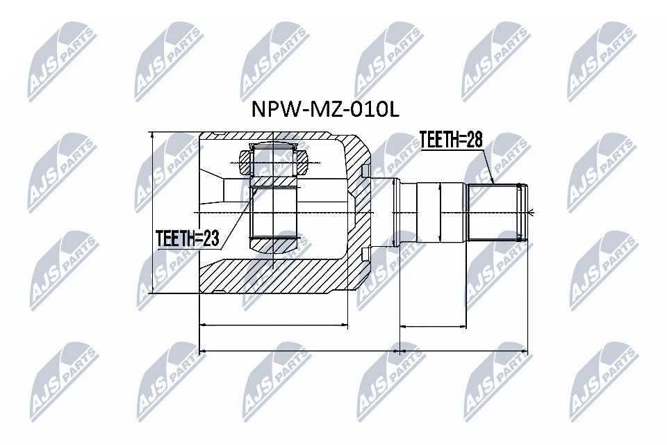 Шарнирный комплект, приводной вал - NPW-MZ-010L NTY