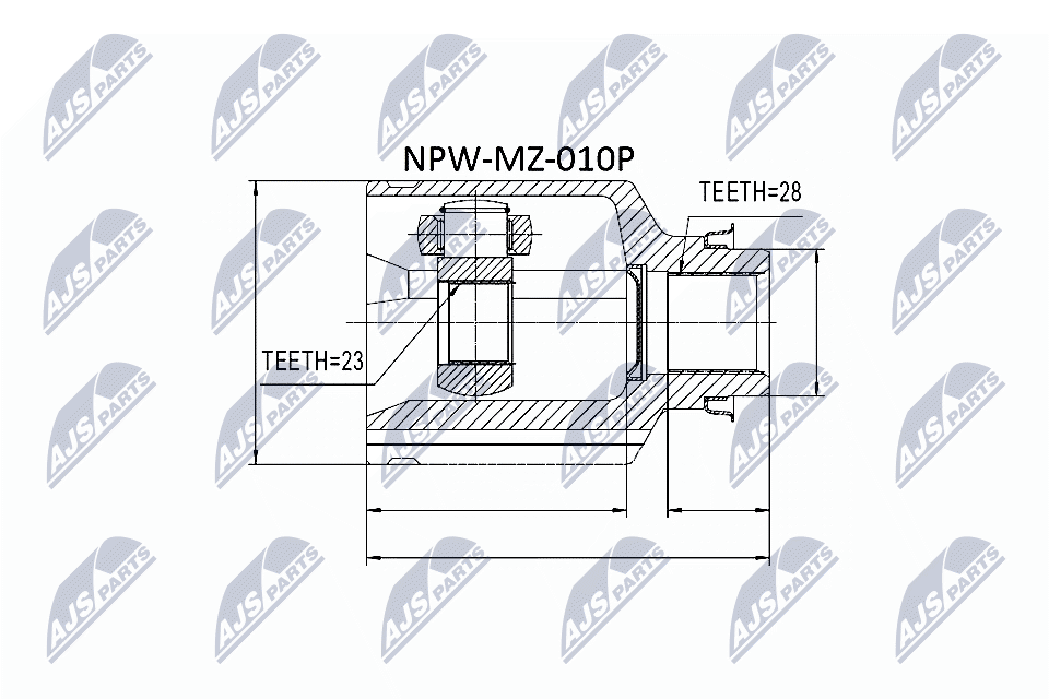 Шарнирный комплект, приводной вал - NPW-MZ-010P NTY