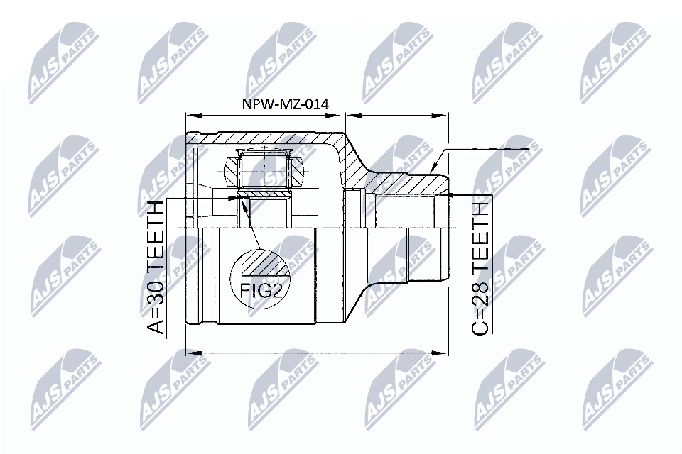 Kit giunti, Semiasse - NPW-MZ-014 NTY