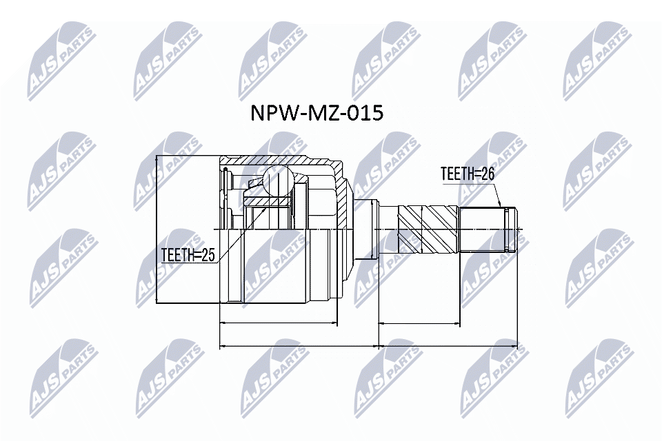 Gelenksatz, Antriebswelle - NPW-MZ-015 NTY