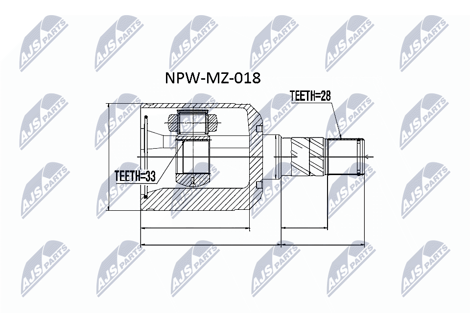 Шарнирный комплект, приводной вал - NPW-MZ-018 NTY