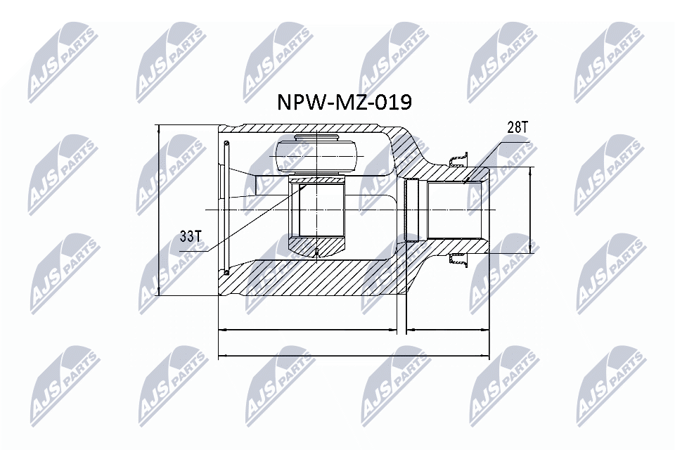 Шарнирный комплект, приводной вал - NPW-MZ-019 NTY