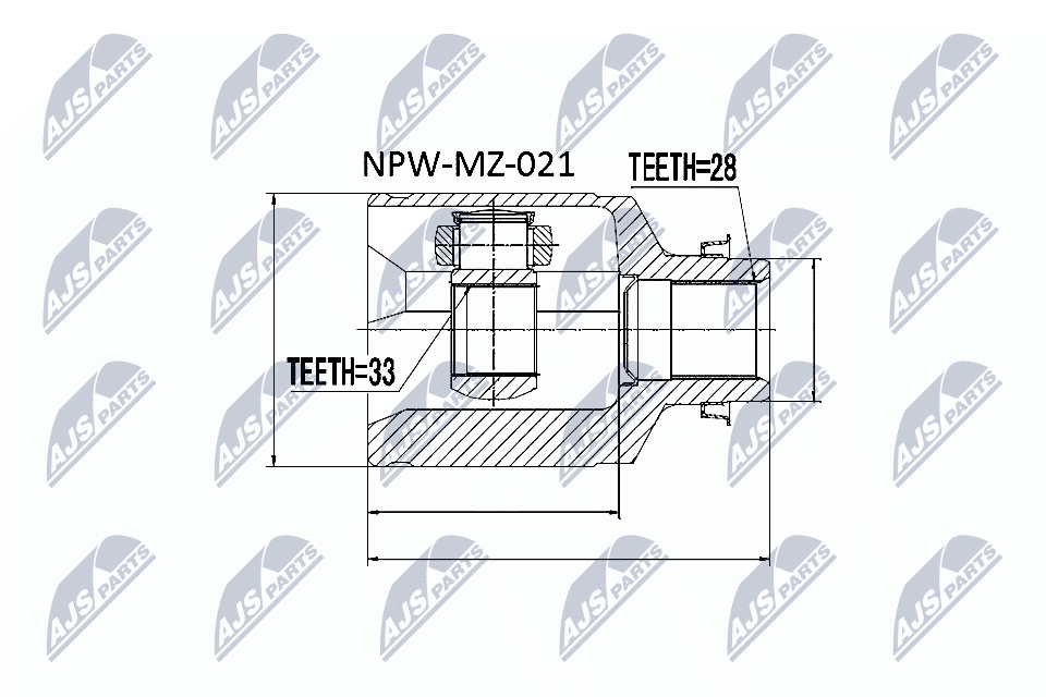Gelenksatz, Antriebswelle - NPW-MZ-021 NTY