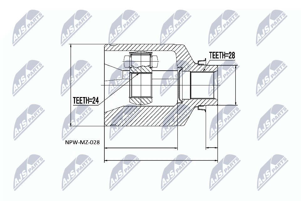 Gelenksatz, Antriebswelle - NPW-MZ-028 NTY