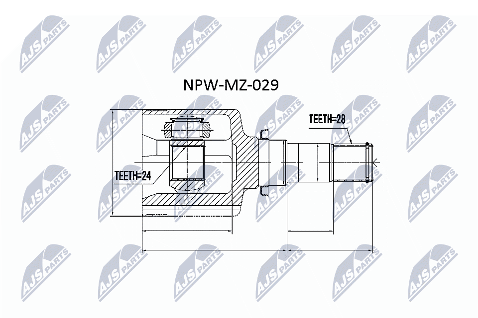 Шарнирный комплект, приводной вал - NPW-MZ-029 NTY
