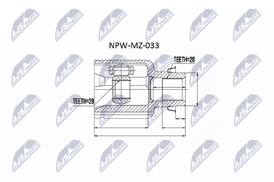 Gelenksatz, Antriebswelle - NPW-MZ-033 NTY