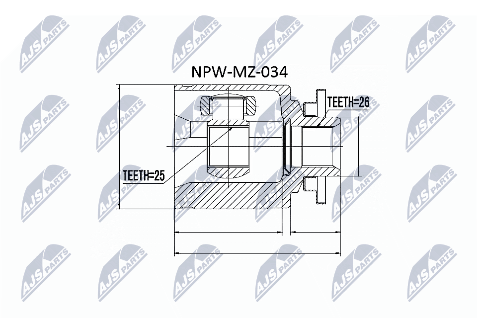 Gelenksatz, Antriebswelle - NPW-MZ-034 NTY