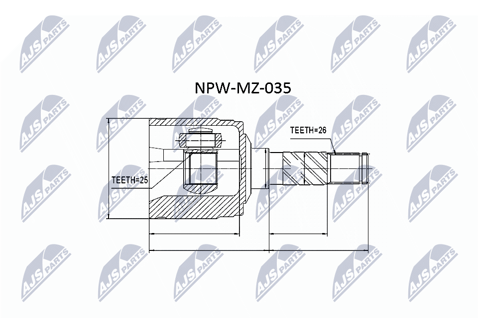 Gelenksatz, Antriebswelle - NPW-MZ-035 NTY