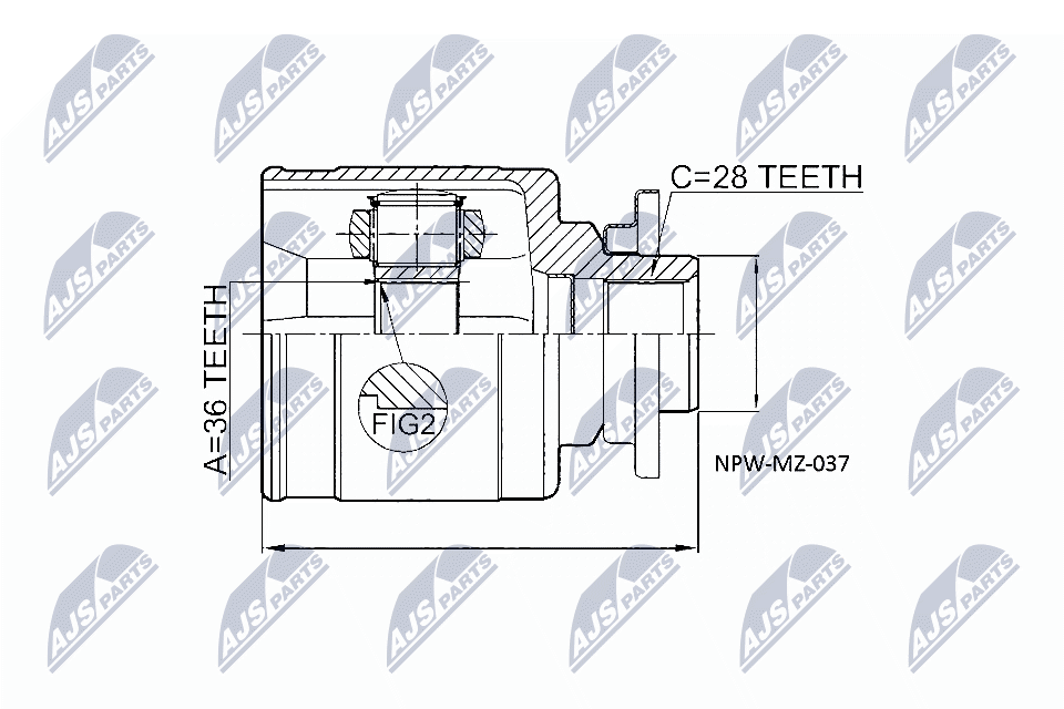 Gelenksatz, Antriebswelle - NPW-MZ-037 NTY