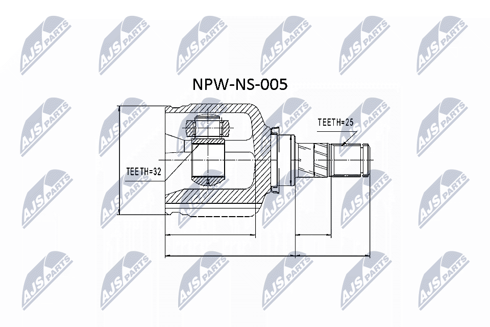 jungčių komplektas, kardaninis velenas - NPW-NS-005 NTY