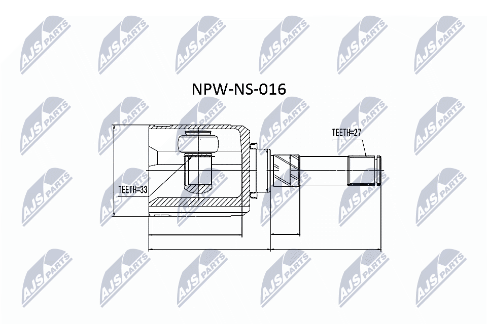 Шарнирный комплект, приводной вал - NPW-NS-016 NTY