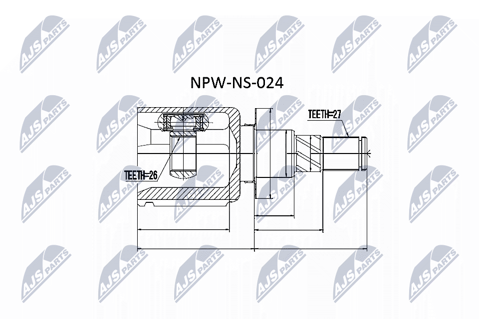jungčių komplektas, kardaninis velenas - NPW-NS-024 NTY