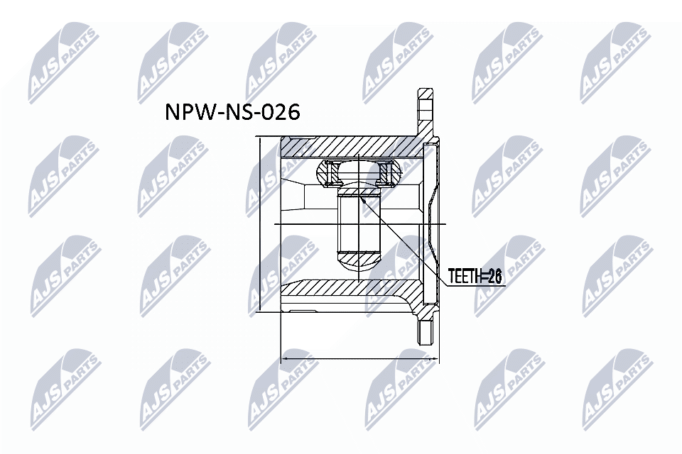 Шарнирный комплект, приводной вал - NPW-NS-026 NTY