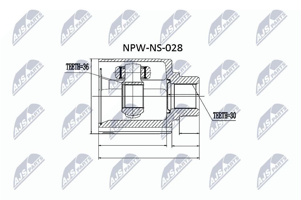 Шарнирный комплект, приводной вал - NPW-NS-028 NTY