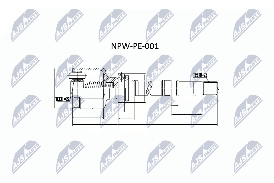 jungčių komplektas, kardaninis velenas - NPW-PE-001 NTY