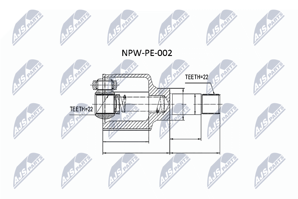 Шарнирный комплект, приводной вал - NPW-PE-002 NTY