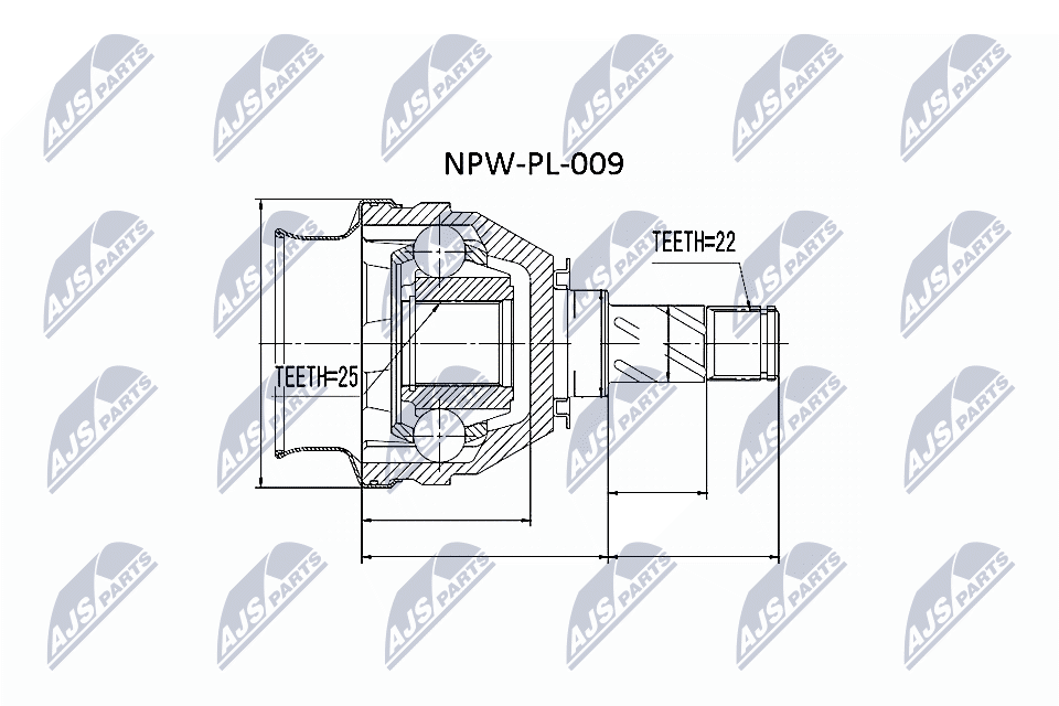 Шарнирный комплект, приводной вал - NPW-PL-009 NTY