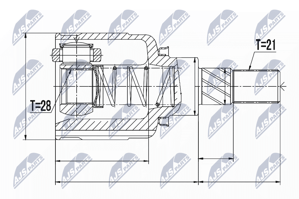 Шарнирный комплект, приводной вал - NPW-RE-053 NTY