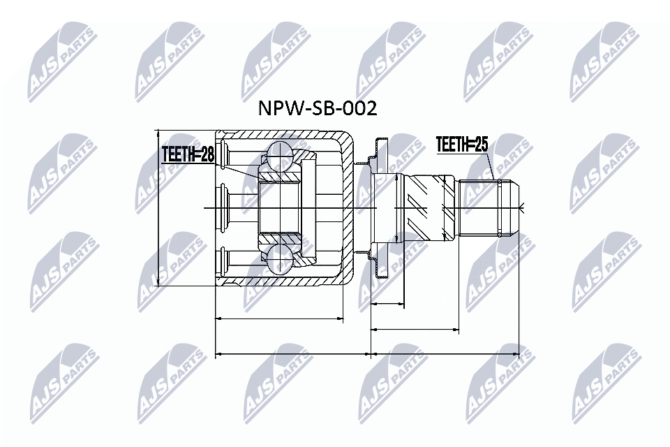 Gelenksatz, Antriebswelle - NPW-SB-002 NTY