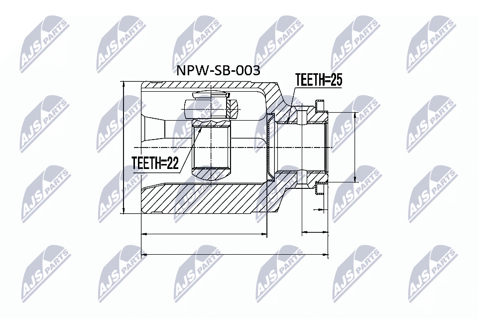 Gelenksatz, Antriebswelle - NPW-SB-003 NTY