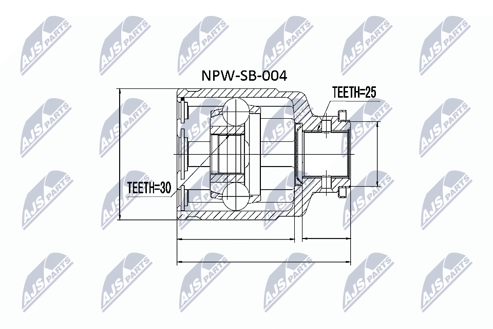 Шарнирный комплект, приводной вал - NPW-SB-004 NTY