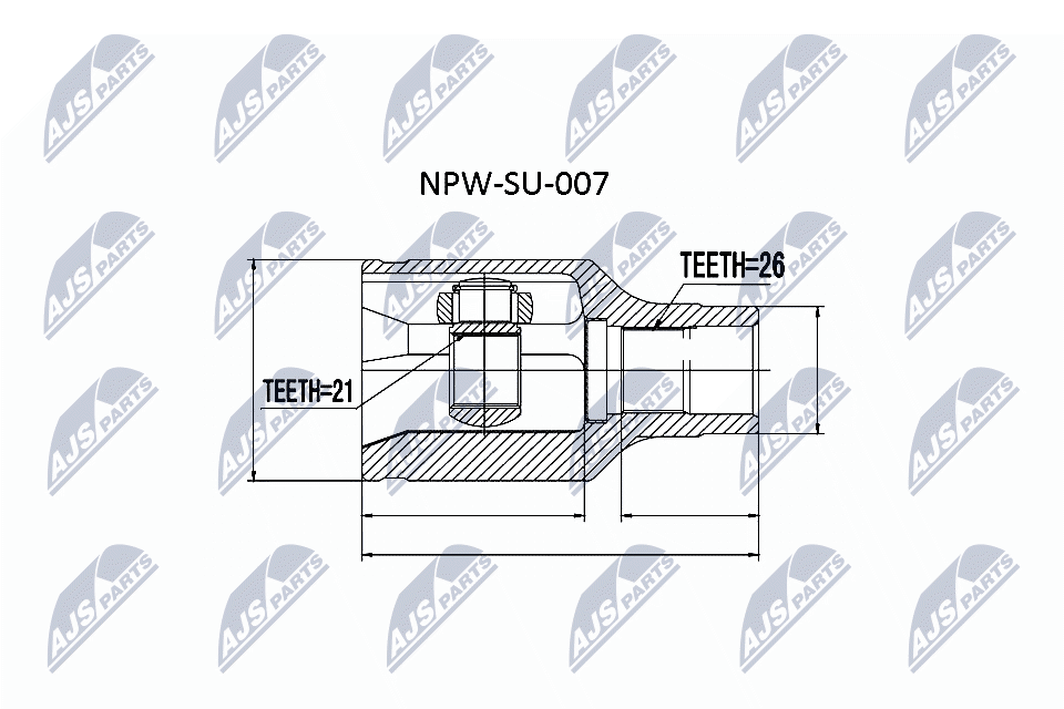 Шарнирный комплект, приводной вал - NPW-SU-007 NTY