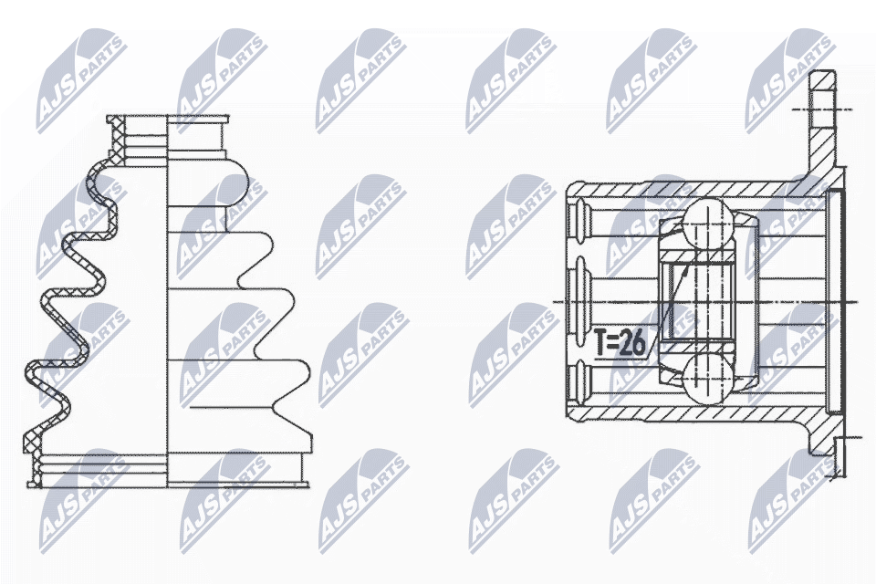 Gelenksatz, Antriebswelle - NPW-SU-015 NTY