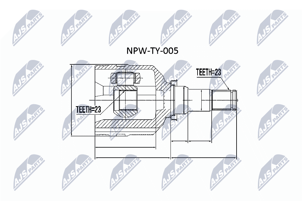 Шарнирный комплект, приводной вал - NPW-TY-005 NTY