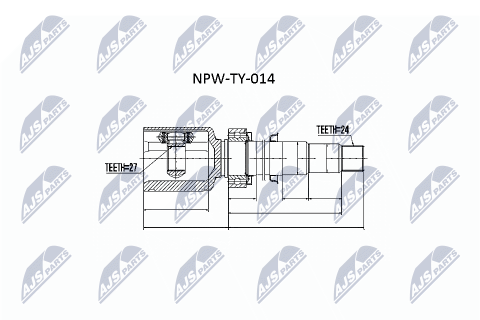 jungčių komplektas, kardaninis velenas - NPW-TY-014 NTY