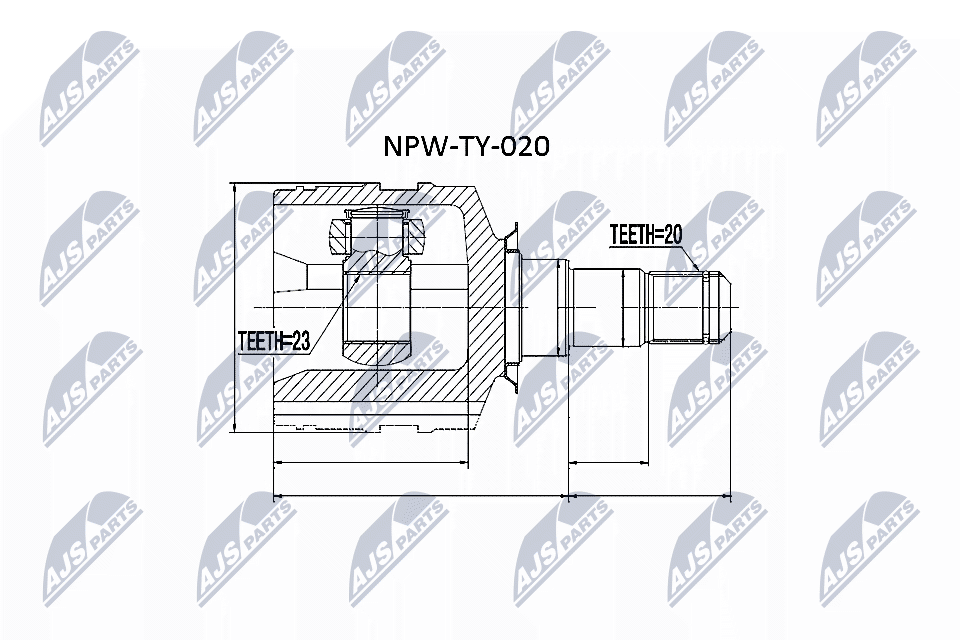 jungčių komplektas, kardaninis velenas - NPW-TY-020 NTY