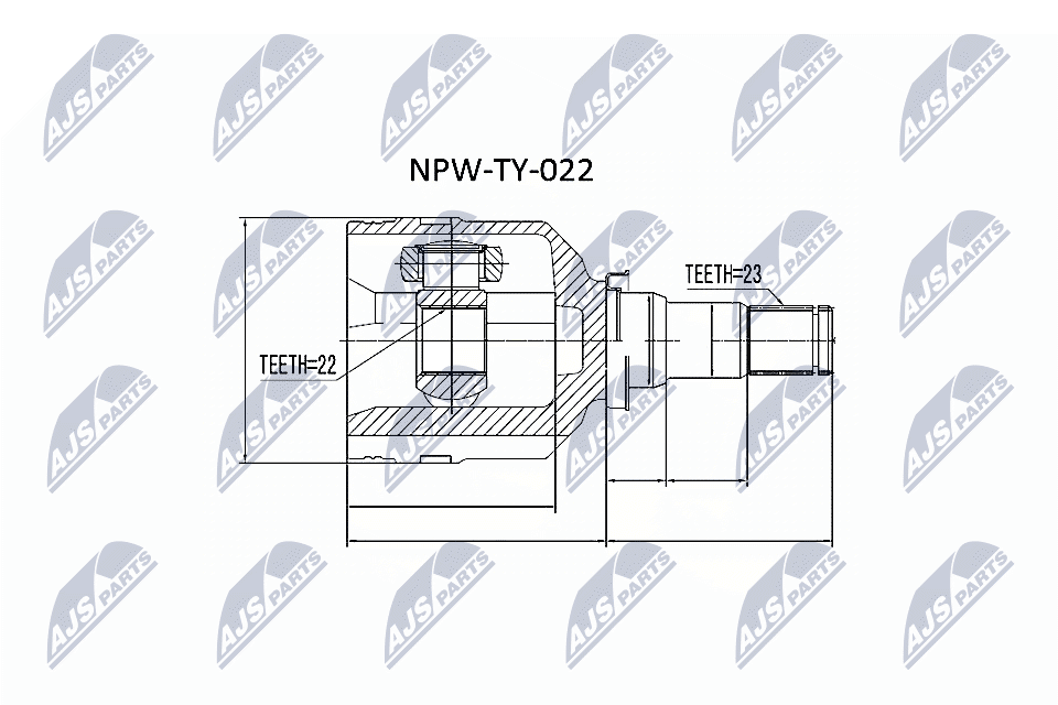 Шарнирный комплект, приводной вал - NPW-TY-022 NTY