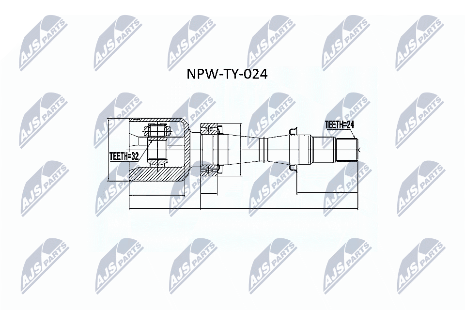 jungčių komplektas, kardaninis velenas - NPW-TY-024 NTY