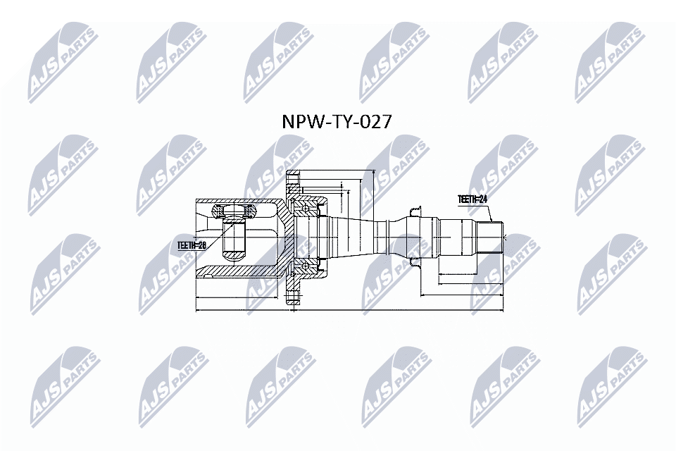 jungčių komplektas, kardaninis velenas - NPW-TY-027 NTY