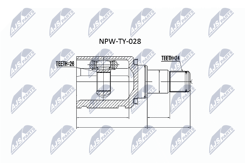jungčių komplektas, kardaninis velenas - NPW-TY-028 NTY