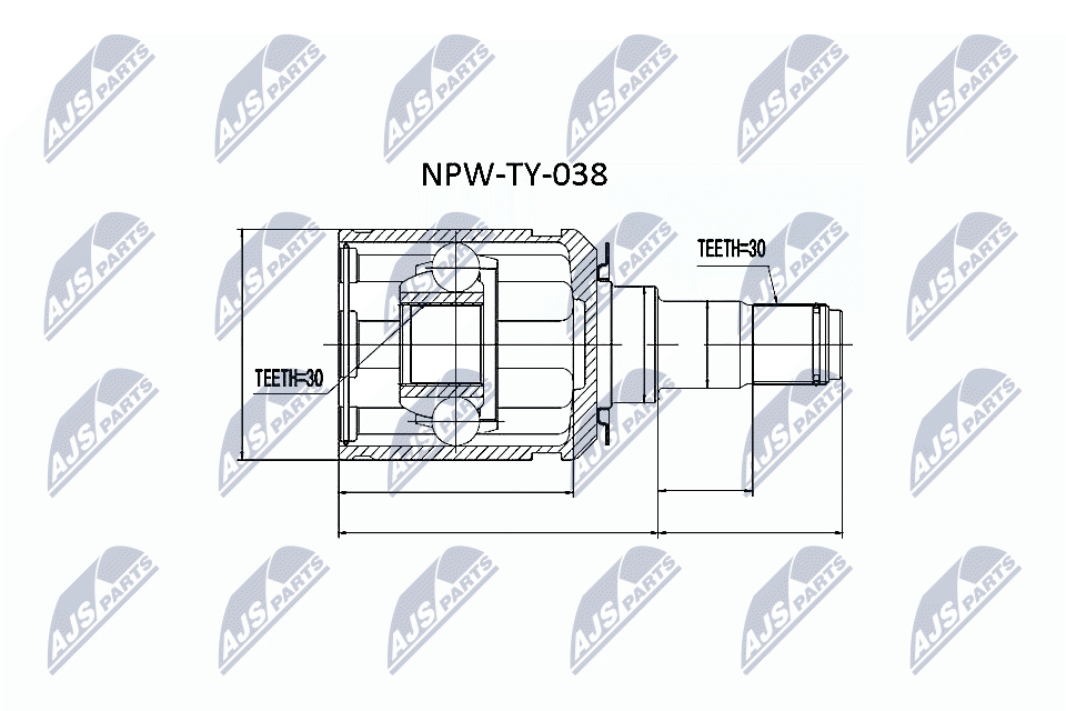 Шарнирный комплект, приводной вал - NPW-TY-038 NTY
