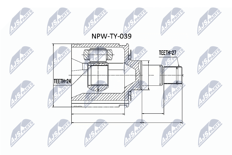 Шарнирный комплект, приводной вал - NPW-TY-039 NTY