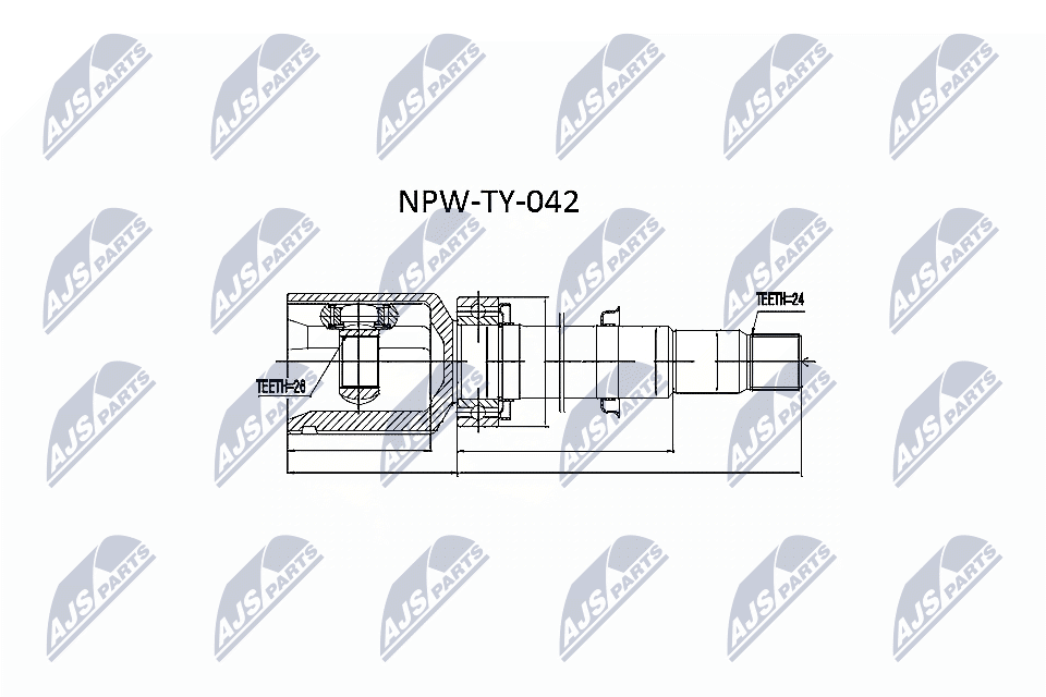 Шарнирный комплект, приводной вал - NPW-TY-042 NTY