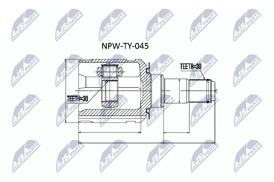 jungčių komplektas, kardaninis velenas - NPW-TY-045 NTY