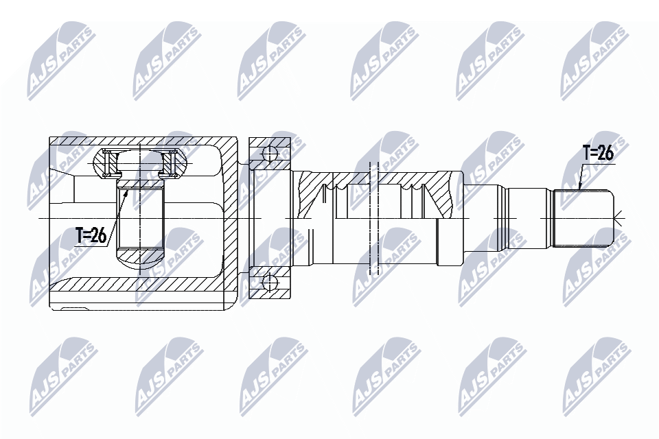 Шарнирный комплект, приводной вал - NPW-VV-085 NTY