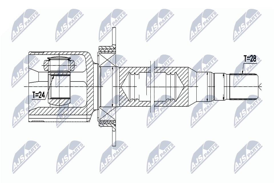 Шарнирный комплект, приводной вал - NPW-VV-086 NTY