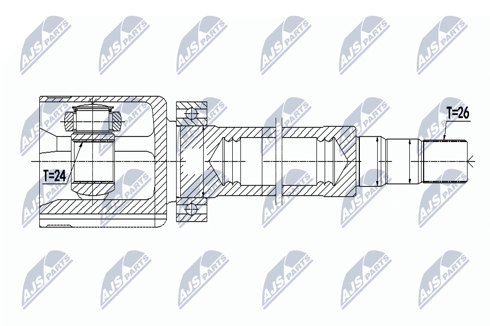 Шарнирный комплект, приводной вал - NPW-VV-088 NTY